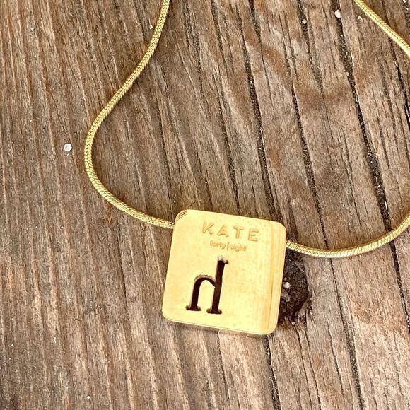 💍RUSTIC CUFF KATE FORTY EIGHT GOLD COLOR NECKLACE w/ initial “h”. ECU! - Picture 6 of 9